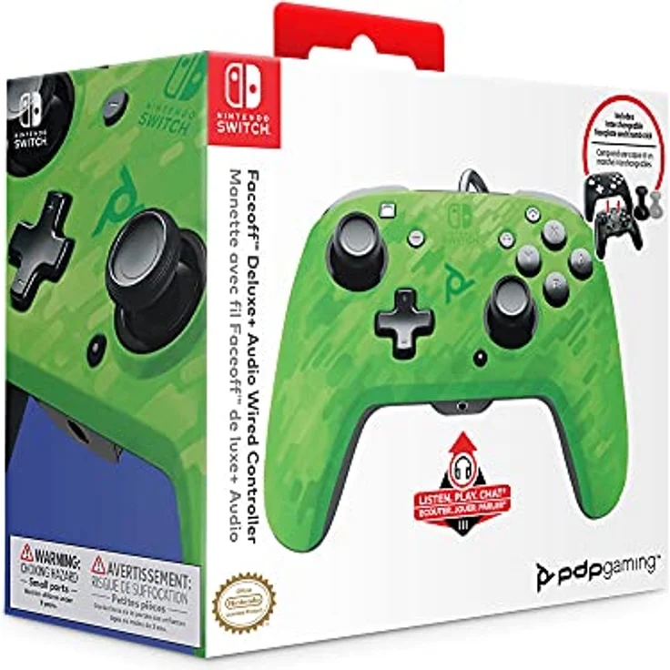 PDP Faceoff Deluxe+ Audio Wired Controller Grün, Schwarz (500-134-EU-CM03) (Switch) – Bild 2