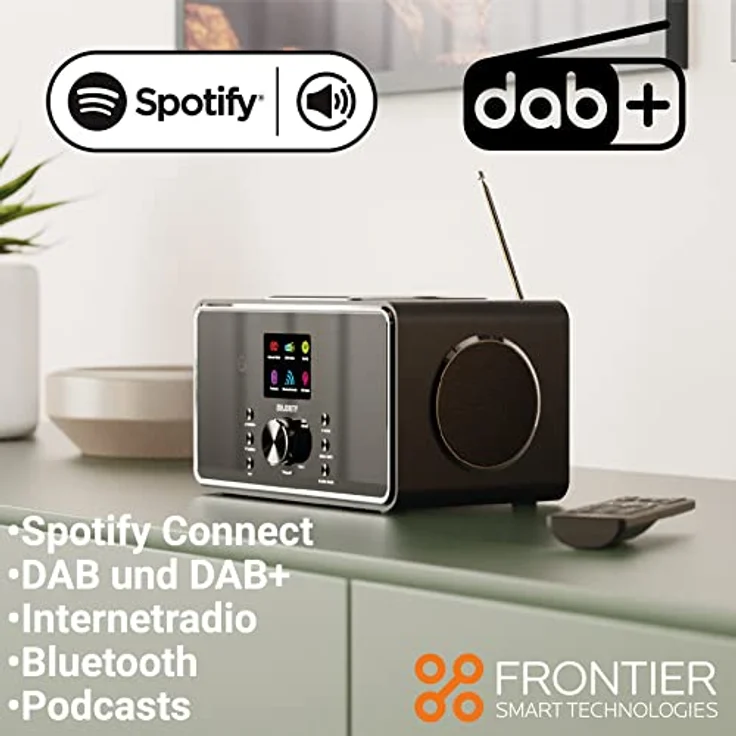 MAJORITY Bard Internetradio WLAN | DAB Radio mit Bluetooth | Küchenradio 100 Watt 2.1-Lautsprecher mit Subwoofer | DAB Plus Radio | Digitalradio DAB Plus mit Fernbedienung, Schwarz – Bild 2
