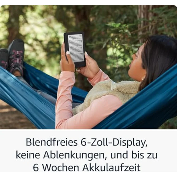 Amazon Kindle (16 GB) – Kompaktester E-Book-Reader mit blendfreiem Bildschirm und langer Akkulaufzeit – mit Werbung – schwarz – Bild 4
