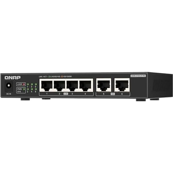 QNAP QSW-2104-2T-R2, 2x 10GbE und 4x 2.5GbE Switch, Plug & Play Unmanaged, Fanless – Bild 4