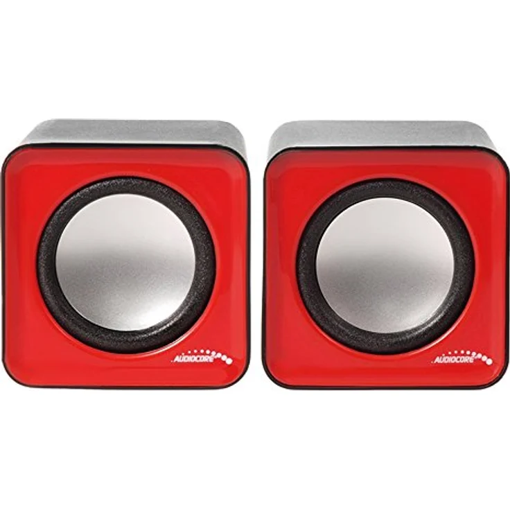 Audiocore AC870 Kompakt Stereo-Lautsprecher 2.0 PC 2x3 Watt RMS Rot – Bild 2