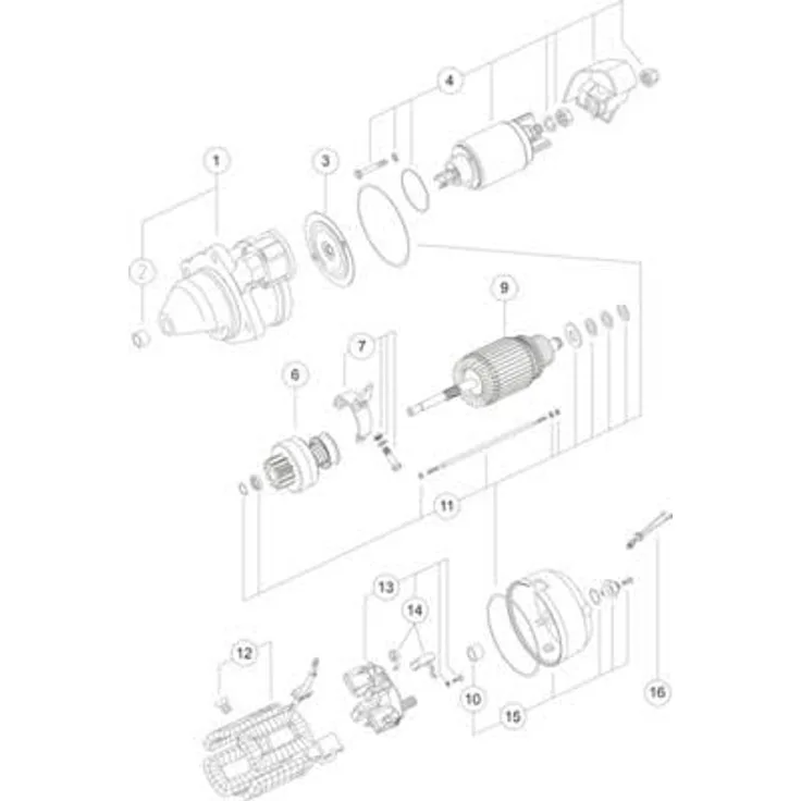MAHLE ORIGINAL MS 190 Starter Anlasser, 2,7kW, 12V für LKW, 9 Zähne, Uhrzeigersinn