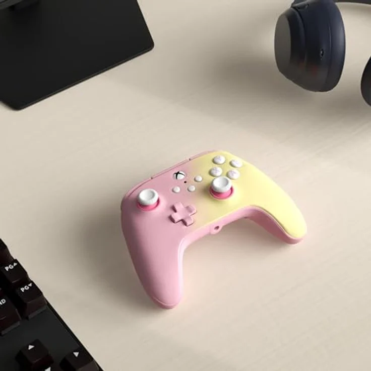 PowerA Wired Controller Vorteil Xbox Serie XS Rosa Limonade Gamepad mit belegbaren Gaming-Tasten, Trigger-Locks und 3-Meter-USB-C-Kabel – Bild 2