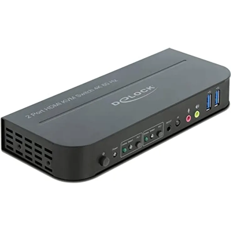 Delock DisplayPort 1.4 KVM Switch 8K 30 Hz mit USB 3.0 und Audio