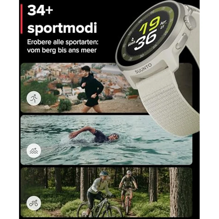 Suunto Run Frost Gray, Smartwatch 46 mm mit Bluetooth, 12 Tage Akkulaufzeit und strapazierfähigem Nylonarmband – Bild 10