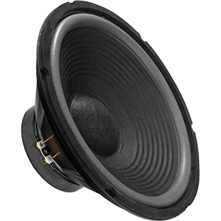MONACOR SP-302E Hi-Fi Tiefmitteltöner, kompakter Bass-Speaker in Zweiwege-Konstruktion, ideal geeignet für den Einbau in eine Boden- oder Standbox, in Schwarz, 304mm
