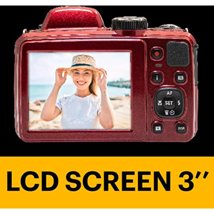 KODAK Pixpro Astro Zoom AZ425 Digitalkamera Bridge, 42 x optischer Zoom, 24 mm Weitwinkel, 20 Megapixel, LCD 3, Full HD 1080p, Li-Ion-Akku, Rot – Bild 4