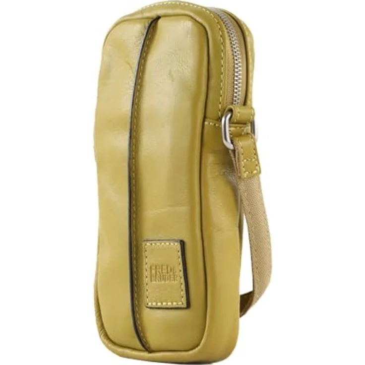 FredsBruder FB Handytasche Leder 9 cm, 100% Leder, gelb, 9 cm x 2.5 cm x 19 cm – Bild 2
