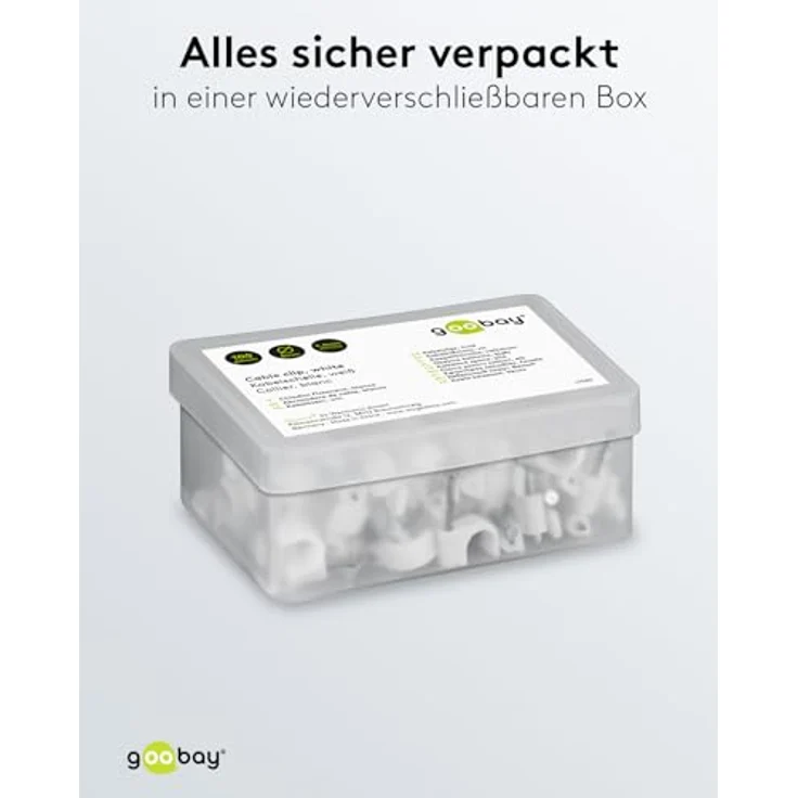 Goobay 17080 Kabelschelle für Kabel mit Kabeldurchmesser bis max. 8,0 mm weiß (100 Stück) - Preisvergleich – Bild 5