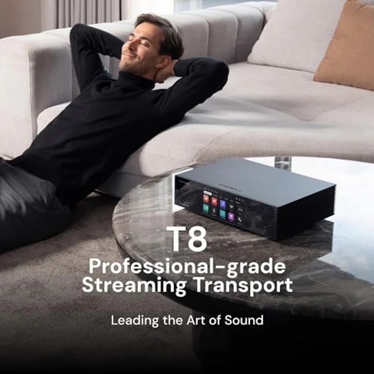 Eversolo T8 Music Streamer Transport mit Fernbedienung, Duale Femtosekunden-Taktgeber, vollständig elektrisch isolierter Ausgang, Unterstützung für Tidal und Qobuz, Aluminium-Gehäuse, Wi-Fi 6 – Bild 2