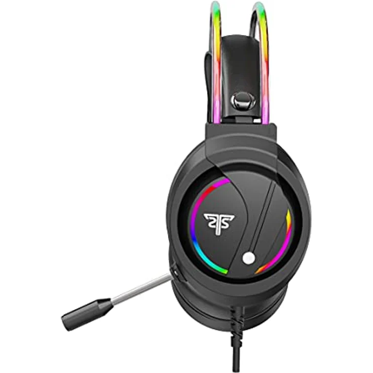 Hyrican Striker Halo ST-GH707 Headset, schwarz, RGB-Beleuchtung, USB, 3,5 mm Klinke, Over Ear – Bild 3