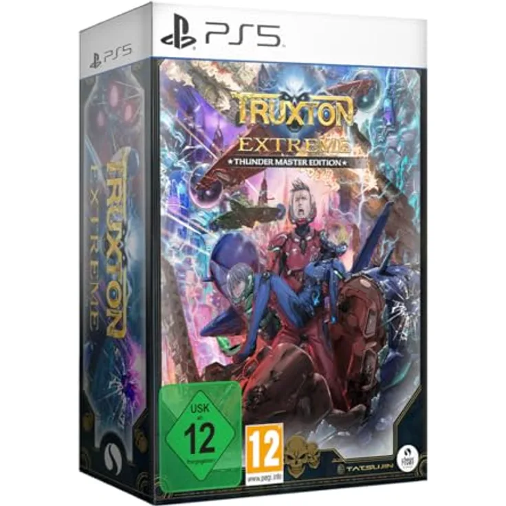 THQ Nordic Truxton Extreme: Thunder Master Edition - PlayStation 5, inkl. Spiel, Schiebedeckelbox, Original-Soundtrack, 114-seitiges Hardcover-Artbook, Vollfarb-Manga, 4 Lentikulardrucke, Koop-Modus, 3D-Grafiken