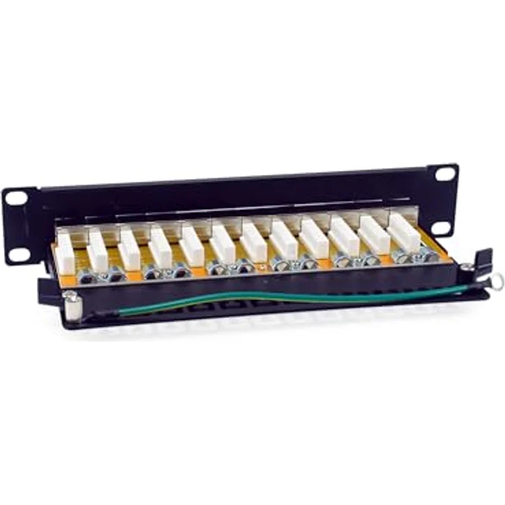 Equip 326623 12-Port Cat.6A geschirmtes Patchpanel, 10" (1HE), RJ45, bis zu 500 MHz, Schwarz – Bild 3