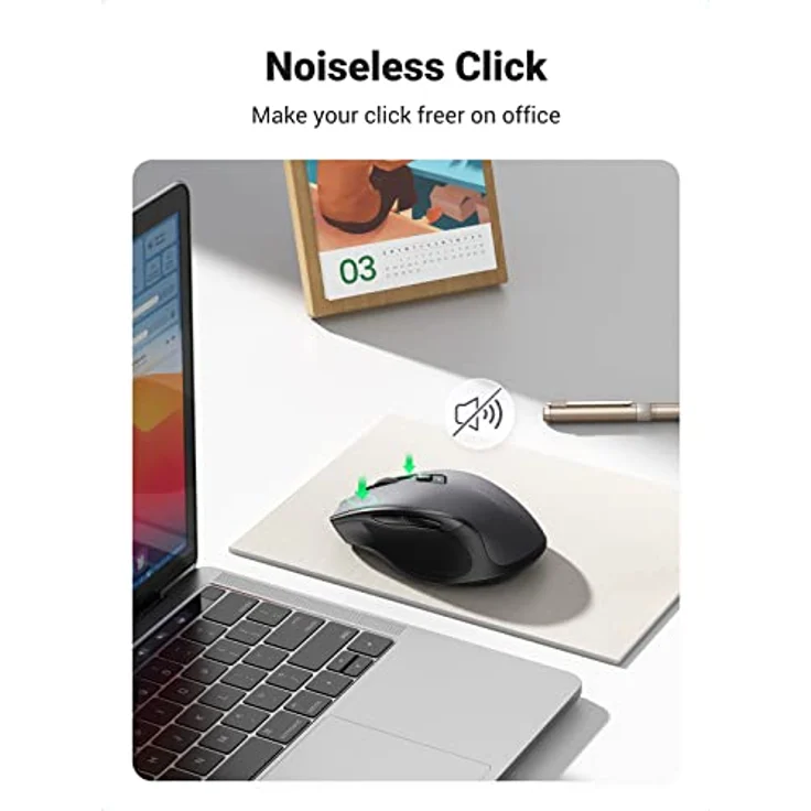 Ugreen Wireless mouse 2.4 GHz&BT (black) (Kabellos), Maus, Schwarz – Bild 2