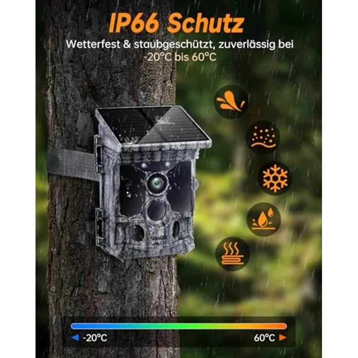 Rollei Wildkamera 4K WiFi Solar, 48 MP mit App-Steuerung und integrierten Solarpanel – Bild 8