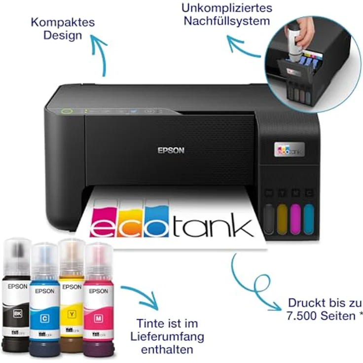 Epson EcoTank ET-2862 DIN-A4-Multifunktions-WLAN-Tintentankdrucker, inklusive bis zu 3 Jahren Tintenvorrat – Bild 2