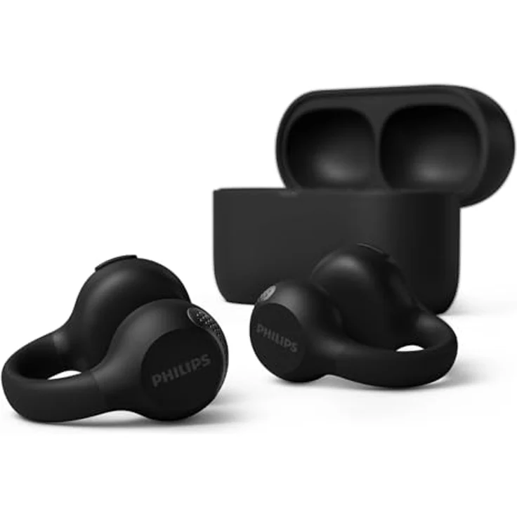 Philips TAQ2000BK, Kabellose Kopfhörer mit TWS-Technologie, 28 Stunden Akkulaufzeit, Spritzwasserschutz, Schwarz – Bild 2