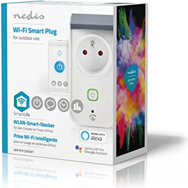 Nedis WIFIPO120EWT, Smarte WLAN Steckdose, spritzwassergeschützt, Steuerung über App und Sprachassistenten, IP44 – Bild 4
