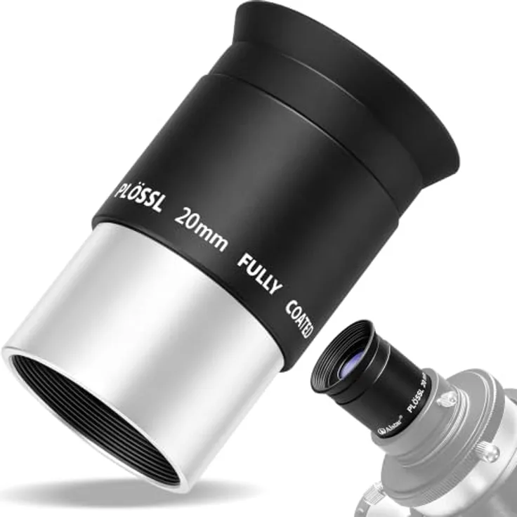 Alstar 3,2 cm 20 mm Plössl-Teleskop Okular – 4-Element-Plössl-Design – Gewinde für Standard 3,2 cm Astronomie Filter
