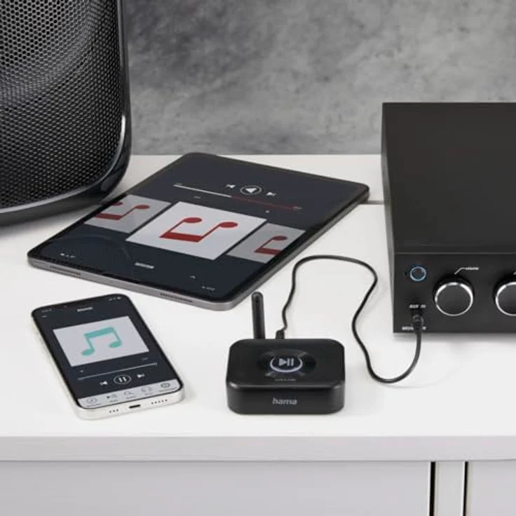 Hama Bluetooth Adapter "Link.it solo" für Stereoanlage und Lautsprecher (Bluetooth Empfänger, Aux-Anschluss, USB-A – USB-C, microSD-Slot, Autopairing für Zwei Handys/Tablets) – Bild 2