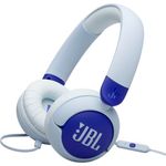 JBL Junior 320, On-Ear-Kopfhörer für Kinder, Safe Sound, niedrige Lautstärke, inkl. 12mm Soft Pad und Sticker-Set, tragbar, Blau