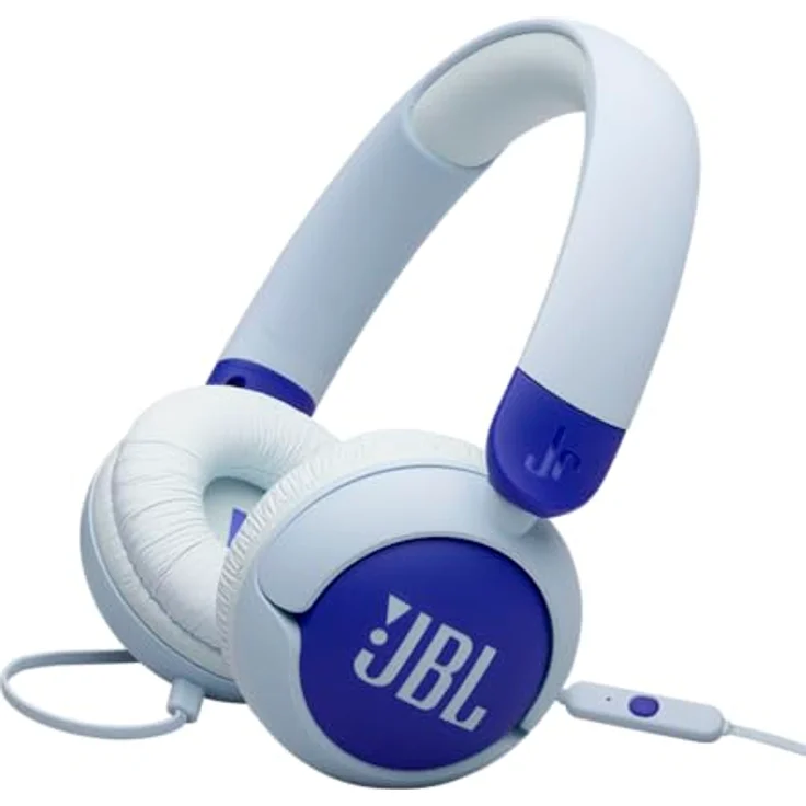 JBL Junior 320, On-Ear-Kopfhörer für Kinder, Safe Sound, niedrige Lautstärke, inkl. 12mm Soft Pad und Sticker-Set, tragbar, Blau – Bild 1