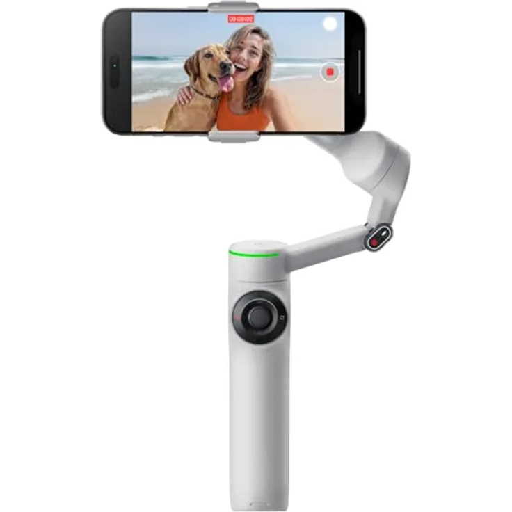 Insta360 Flow 2 Pro, Standard Bundle mit 3-Achsen-Stabilisierung, KI-gestütztem Deep Track 4.0 und zusammenklappbarem Design, Stone Gray