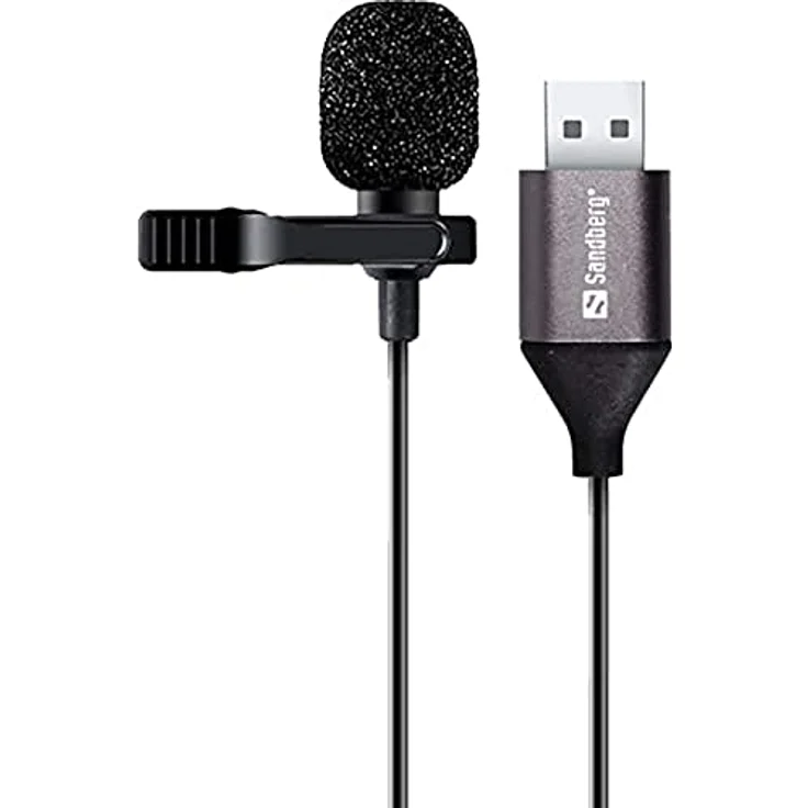 Sandberg Streamer USB Clip Microphone Streamer USB Clip Microphone, Clip-on microphone, -38 dB, 50 - 18000 Hz, 24 bit, 96 kHz, 84 dB – Bild 1