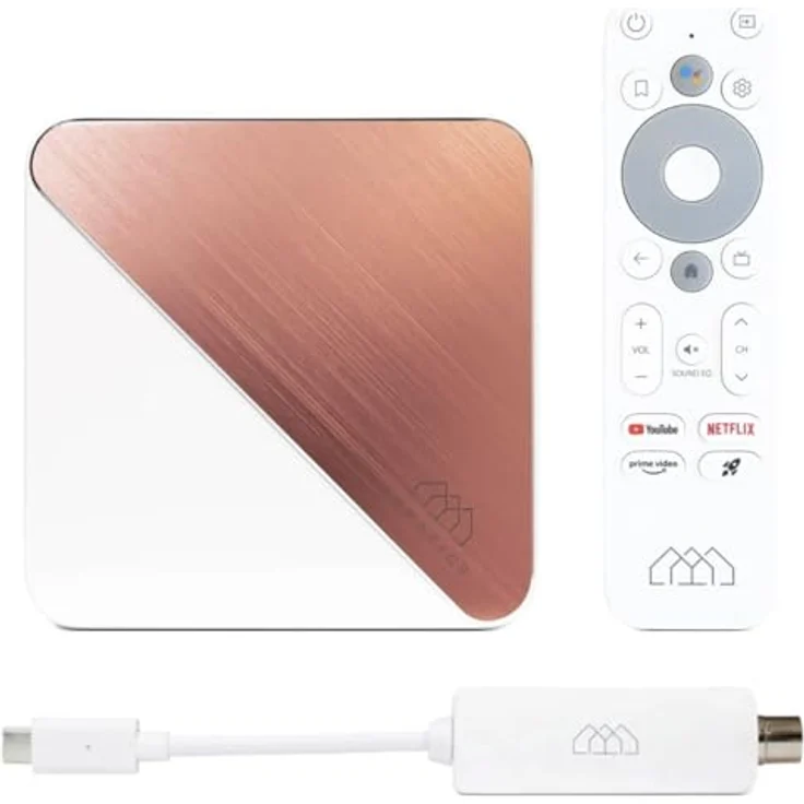 Nonic [Test SEHR GUT *] Homatics Box R 4K Plus Android TV Box + DVB-C/T2 Tuner - Smart TV Receiver, Google Zertifiziert, Dolby Atmos, Netflix 4K, Prime Video 4K, Disney+ 4K, WiFi HDMI Kabel – Bild 1