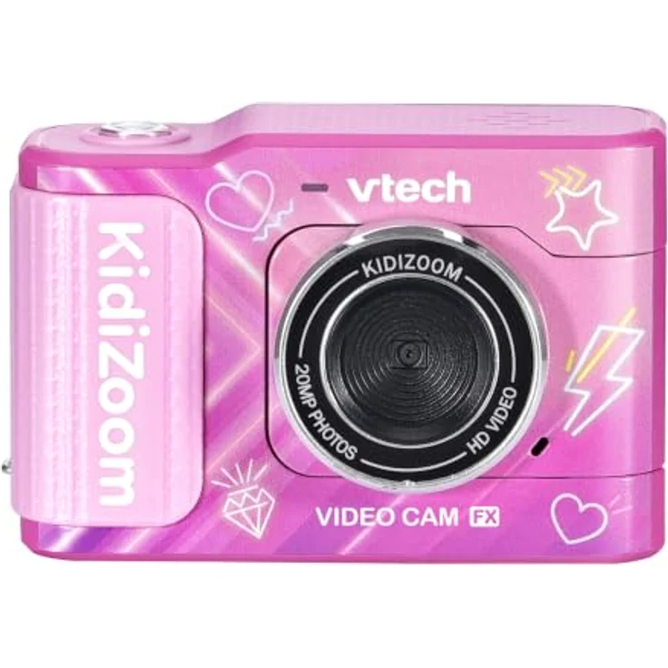 VTech KidiZoom Video Cam FX, HD Foto- und Videokamera mit Greenscreen und Selfie-Funktion, pink, 256 MB internem Speicher – Bild 1