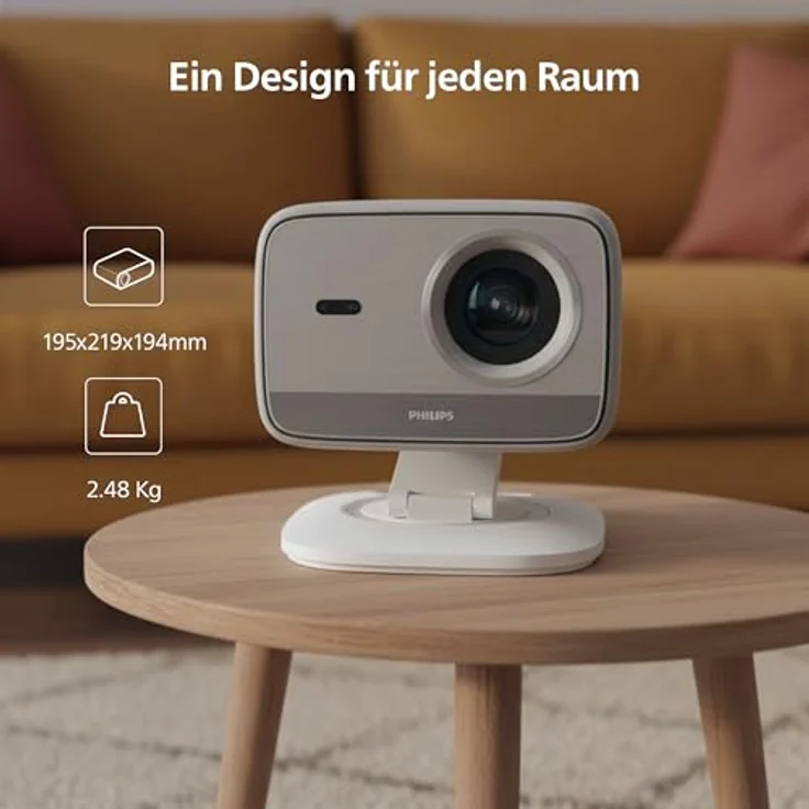 Philips NeoPix 450, HD Beamer mit 1280 x 720 Pixel Auflösung, Kontrastverhältnis 3000:1, Weiss – Bild 3