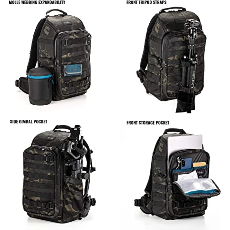 Tenba Axis V2, Fotorucksack 20 l für 1-2 Kameras und bis zu 7 Objektive, gepolstertes Laptopfach für 14-Zoll-Laptop, Schwarz – Bild 5