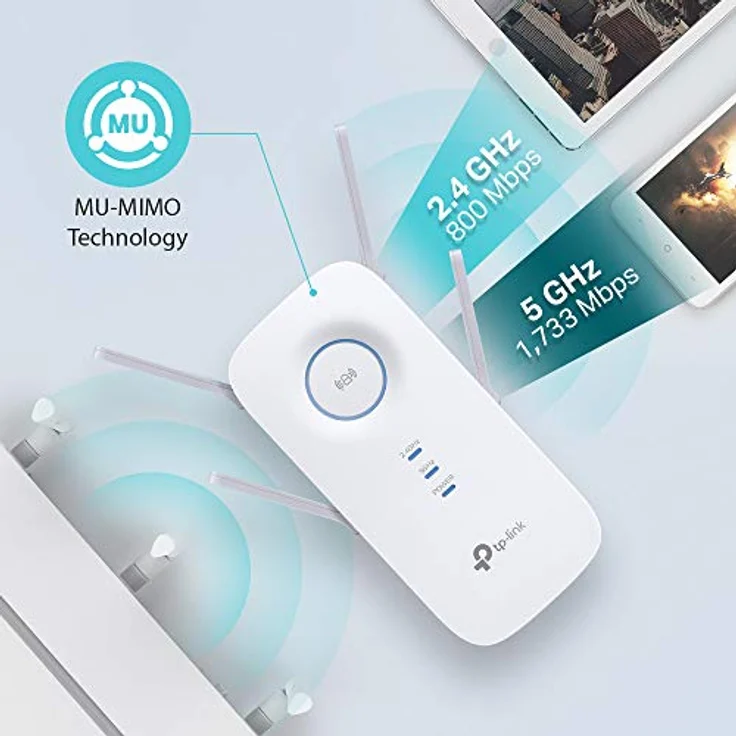 TP-Link RE655 WLAN Verstärker Repeater AC2600 (Dual-WLAN AC + N, 1733 MBit/s 5GHz + 800MBit/s 2,4GHz, Gigabit-LAN-Port, App Steuerung, maximale Abdeckung, kompatibel zu allen WLAN Geräten) – Bild 3