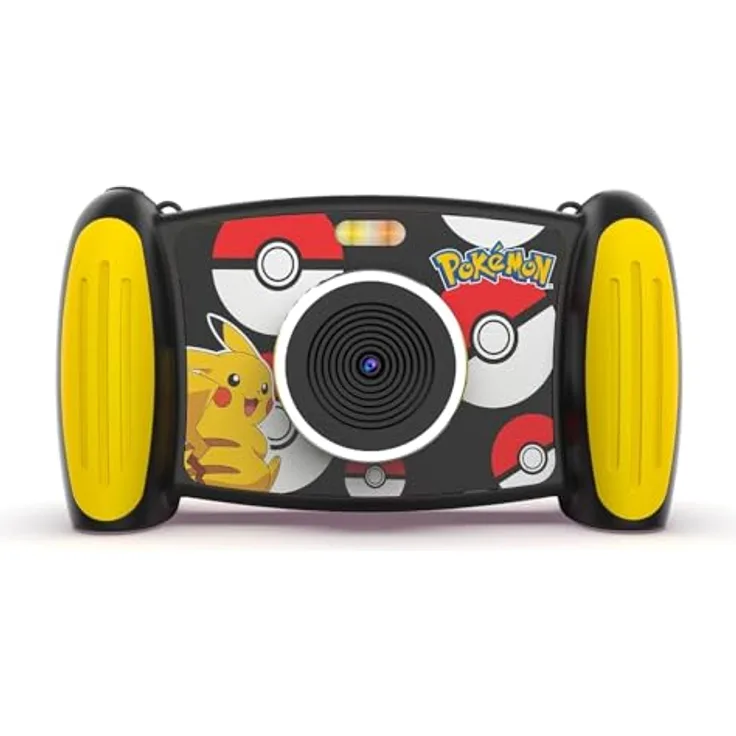 Accutime POKC3000 Interaktive Kinderkamera Pokémon, 5MP, 1080p Video, 4-Fach Zoom, Spritzwasserfest, Schwarz mit Micro-SD-Karte