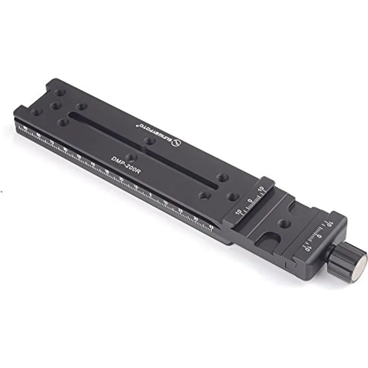 Sunwayfoto Nodal-Schiene DMP 200R mit Drehknopf, Präzisions-Aluminium, kompatibel mit QR-Systemen von RRS, Wimberley, Arca Swiss und mehr