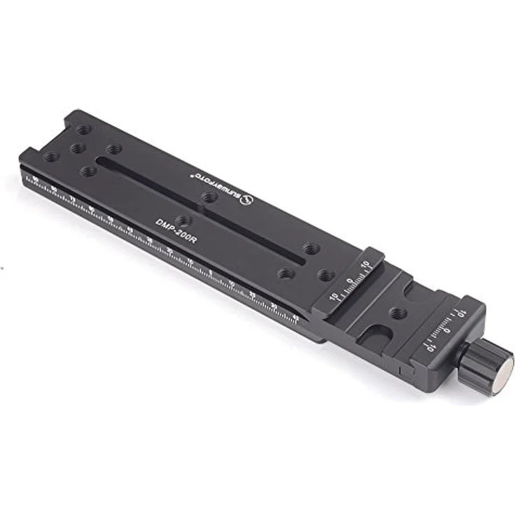 Sunwayfoto Nodal-Schiene DMP 200R mit Drehknopf, Präzisions-Aluminium, kompatibel mit QR-Systemen von RRS, Wimberley, Arca Swiss und mehr – Bild 1