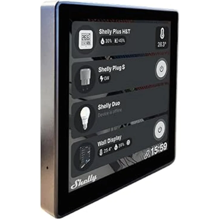 Shelly Wall Display | Wlan & Bluetooth Ein intelligentes Bedienfeld mit integriertem 5-A-Schalter und Farbdisplay | Hausautomation | Leistungsüberwachung | iOS Android App | Feuchtigkeits LUX-Sensoren – Bild 3
