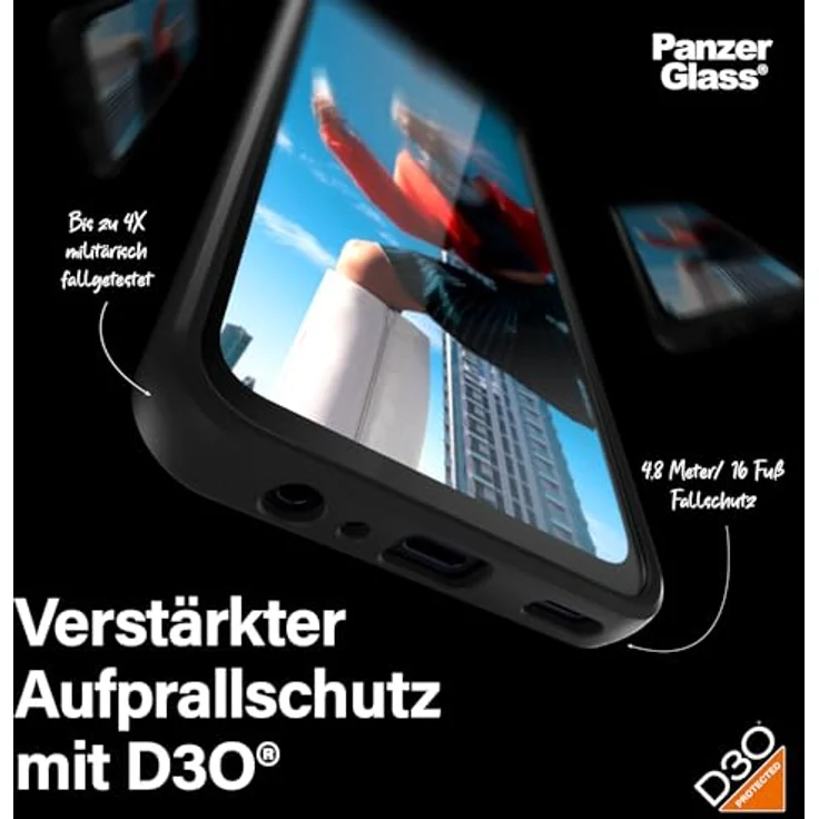 Panzer Glass Ultimativer Schutzhülle für Samsung Galaxy A15 HardCase mit D3O - Langlebig und Nachhaltig, Schwarz – Bild 3