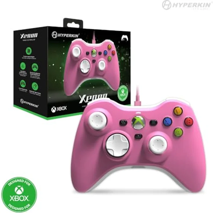 Hyperkin Xenon Wired Controller, Gaming Controller für Xbox X/S, Xbox One und PC, pink, kabelgebunden mit integrierter Vibration und ergonomischem Design – Bild 4
