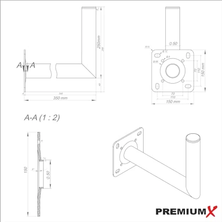 Wandhalter 35 cm ALU TÜV-Geprüft – Bild 7