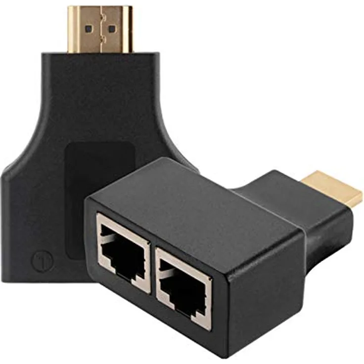 Aukson C26C HDMI zu RJ45 Extender Adapter, 30m Netzwerk LAN Ethernet Verlängerung, Unterstützt 1080p bei 60Hz, kompatibel mit Cat5e/Cat6 Kabel, Ideal für Heimkino und Präsentationen