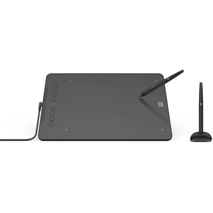 XP-Pen Deco 01 V3 Grafiktablet, 254 x 159 mm, 8192 Druckempfindlichkeitsstufen, 8 programmierbare Tasten, passiver Stift, beleuchtete Ränder – Bild 3