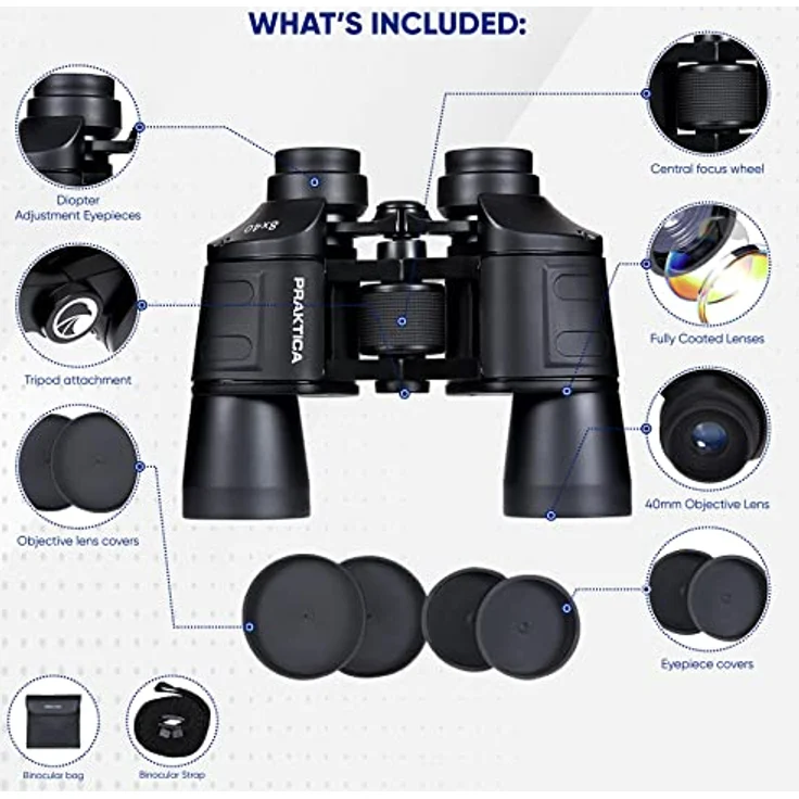 Praktica Falcon 8x40 mm, Fernglas mit hochlumineszenter Optik, ergonomischem Design und Stativkompatibilität – Bild 6