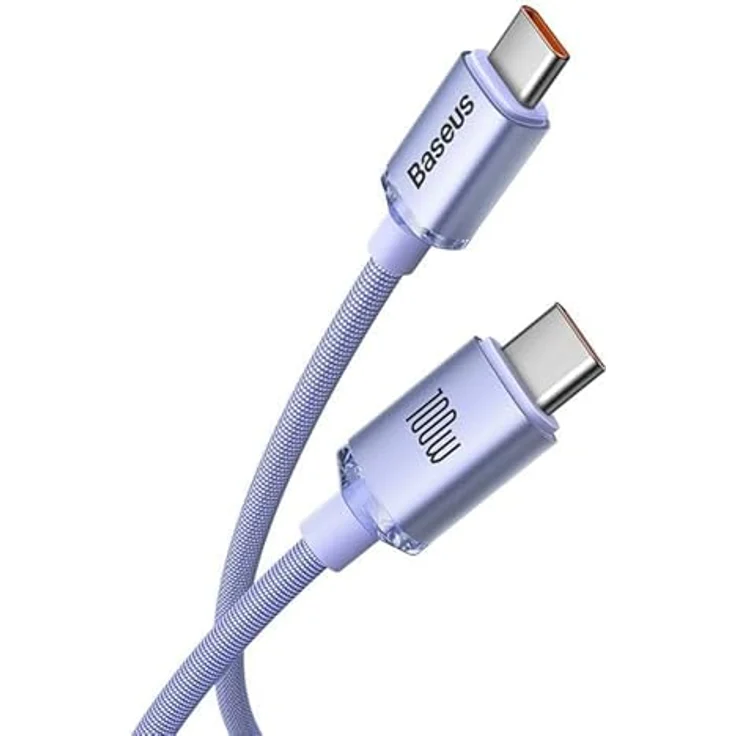 Baseus Crystal Shine Schnellladedatenkabel Typ-C auf Typ-C 100W 2m Quick Charge - Lila – Bild 2