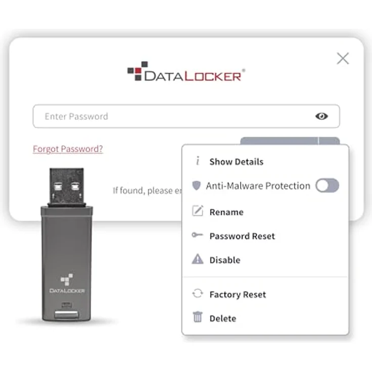 Origin Storage DataLocker DL GO, 16 GB, USB Typ-A, 3.2 Gen 2, 160 MB/s, AES 256-Bit Verschlüsselung, Grau – Bild 7