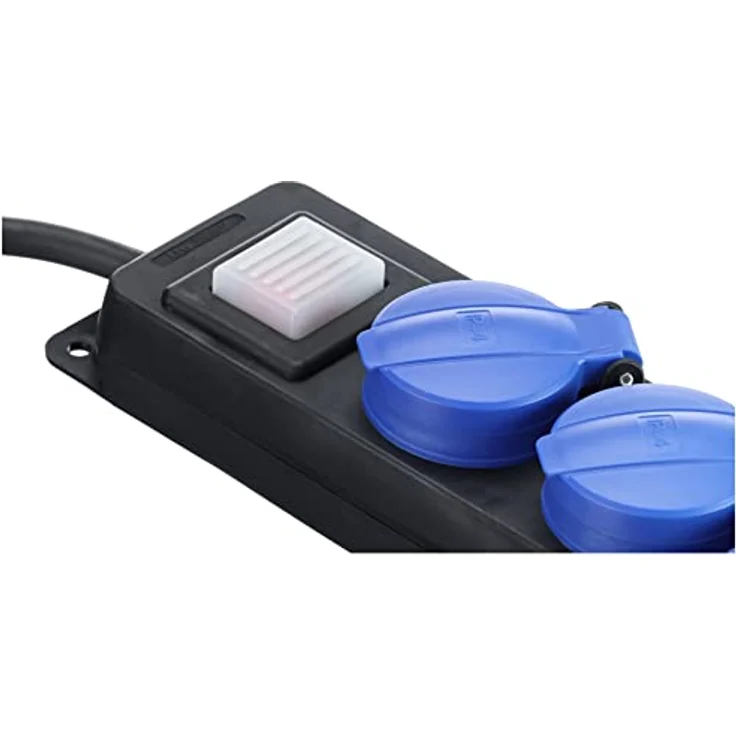 as - Schwabe 3-fach Verteilersteckdosenleiste mit Schalter – Schuko-Steckdosen 45° – Mehrfachstecker mit 1,5 m Leitung – 230 V - 16 A Mehrfachsteckdose für den Außenbereich – IP44 – Schwarz I 38603 – Bild 4