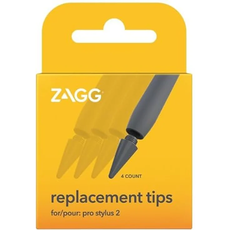 ZAGG Pro Stylus 2, Eingabestift für iPad mit 4 Ersatzspitzen, Grau, kompatibel mit Post 2018 iPad – Bild 2