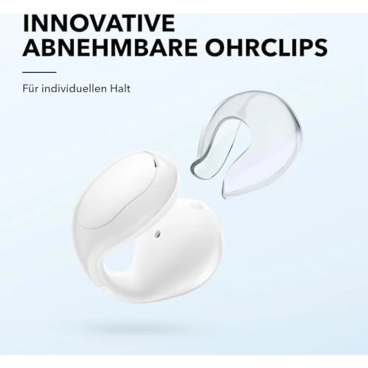 soundcore C30i by Anker, Open-Ear Earbuds, Clip On Kopfhörer, Leichtes Design, Stabiler Halt, Abnehmbare Klammern, Klarer Klang, 30h Wiedergabe, IPX4 Wasserschutz für Sport/Fitnessstudio, weiß – Bild 3