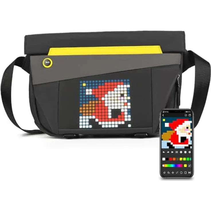 Divoom Slingbag-Vblack, Fotorucksack aus wasserdichtem Material mit strukturiertem Design, Schwarz