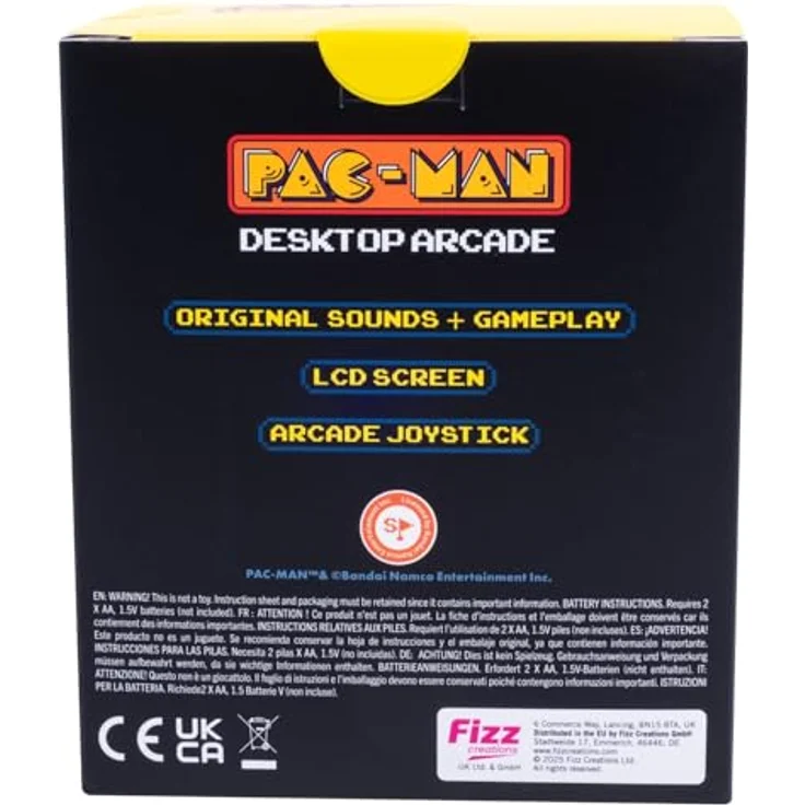 Z-Man Games PAC-MAN Desktop Arcade, kompakte Spielkonsole mit originalen Soundeffekten und Grafik, nostalgisches Arcade-Erlebnis – Bild 4